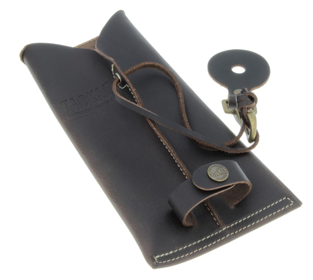 Porte baguettes en cuir avec crochet - Marron