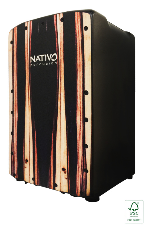 Série Pro Plus, cajon XL, chêne classe A, panneau avant Terra, coussin de siège Eva, anneau X-Bass