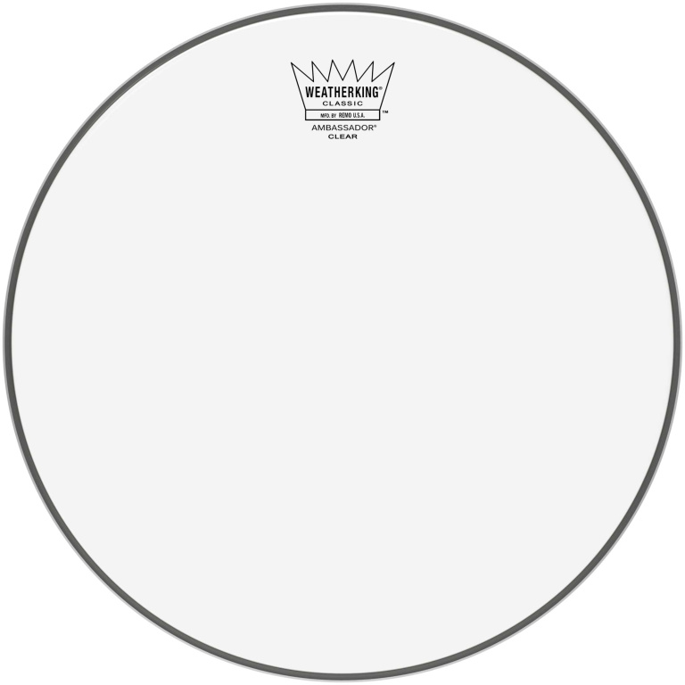 Peau de frappe Ambassador transparente de 12" pour batterie vintage ou personnalisée (Classic Fit)