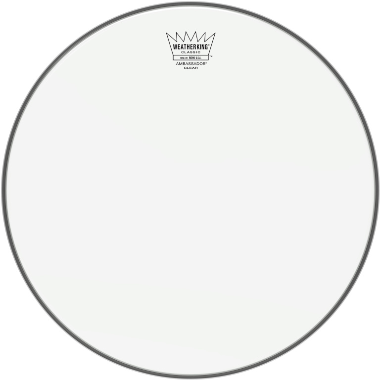 Peau de frappe Ambassador transparente de 14" pour batterie vintage ou personnalisée (Classic Fit)