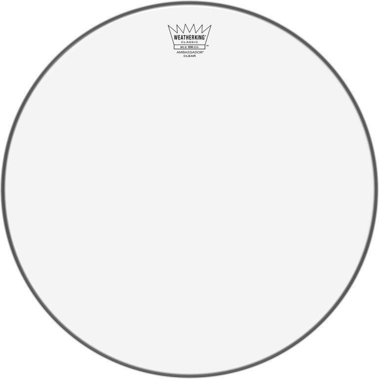 Peau de frappe Ambassador transparente de 16" pour batterie vintage ou personnalisée (Classic Fit)