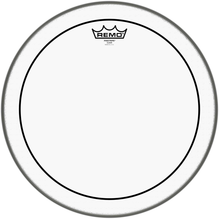 Peau Pinstripe transparente 15" pour Tom/ Caisse claire/ Tom sur pieds