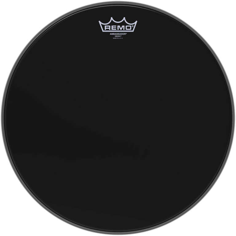 Peau Ebony Ambassador 15" pour Tom/ Caisse claire/ Tom sur pieds