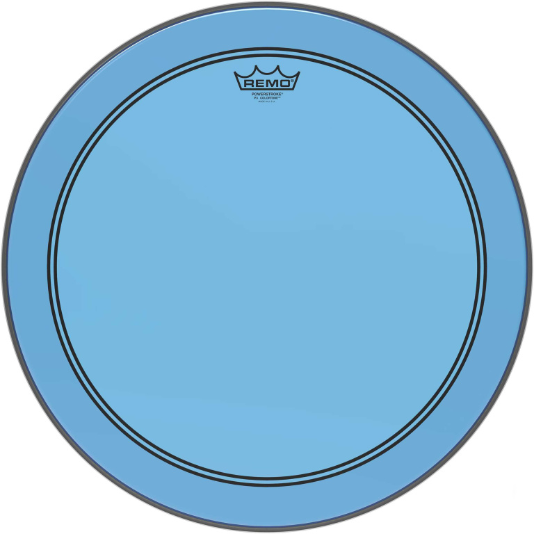 Peau de frappe Powerstroke 3 Colortone pour grosse caisse, bleu, 18"