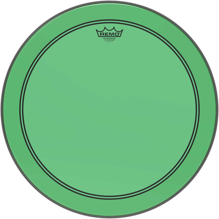 Peau de frappe Powerstroke 3 Colortone pour grosse caisse, vert, 18"