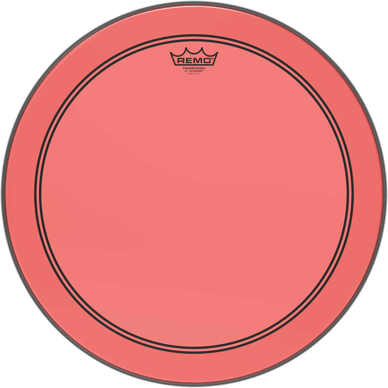 Peau de frappe Powerstroke 3 Colortone pour grosse caisse, rouge, 18"