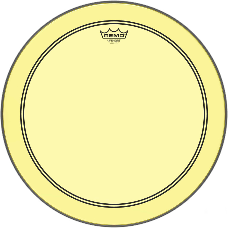 Peau de frappe Powerstroke 3 Colortone pour grosse caisse, jaune, 18"