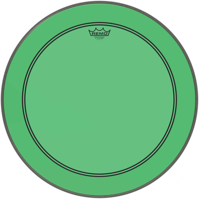 Peau de frappe Powerstroke 3 Colortone pour grosse caisse, vert, 22"