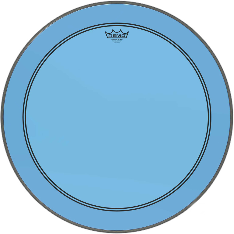 Peau de frappe Powerstroke 3 Colortone pour grosse caisse, bleu, 24"