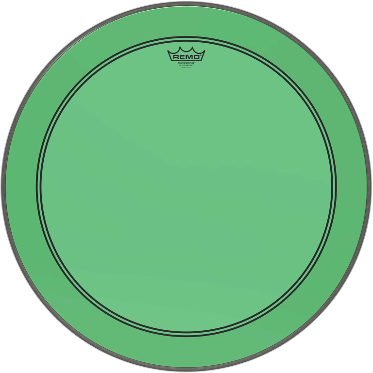 Peau de frappe Powerstroke 3 Colortone pour grosse caisse, vert, 24"