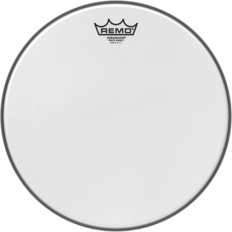 Peau White Suede Ambassador 12" pour Tom/ Caisse Claire