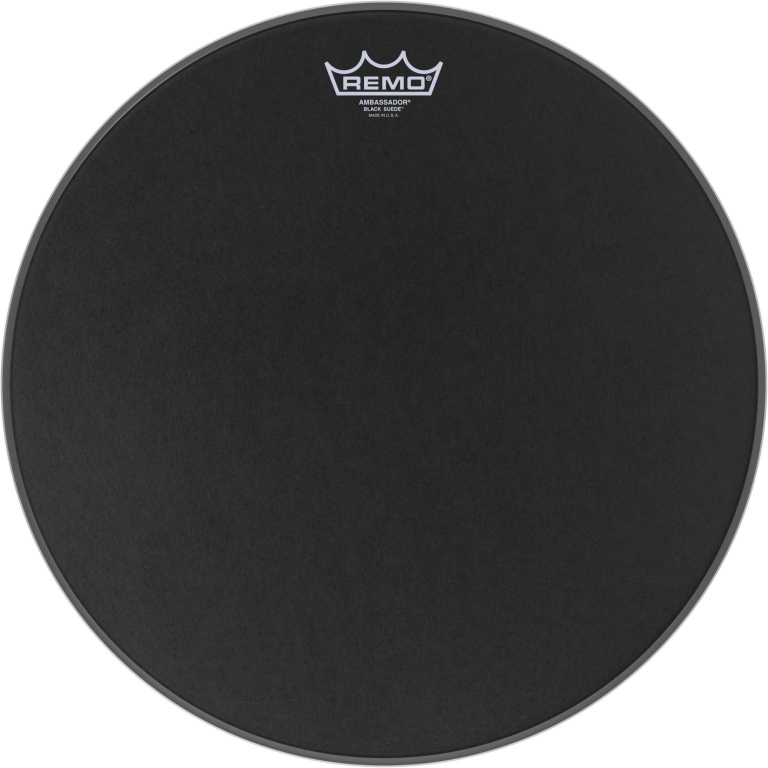 Peau Black Suede Ambassador 16" pour Caisse claire/ Tom sur pieds