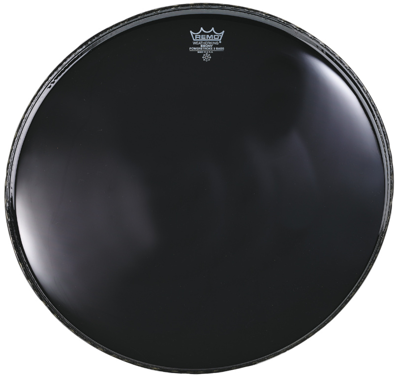 Peau Powerstroke 3 Ebony 18" + renfort pour grosse caisse