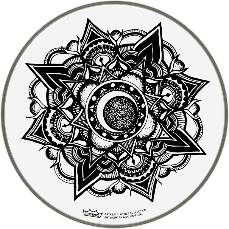 Peau de frappe Artbeat Skyndeep Emperor transparente, 13", Nocturnal Bloom