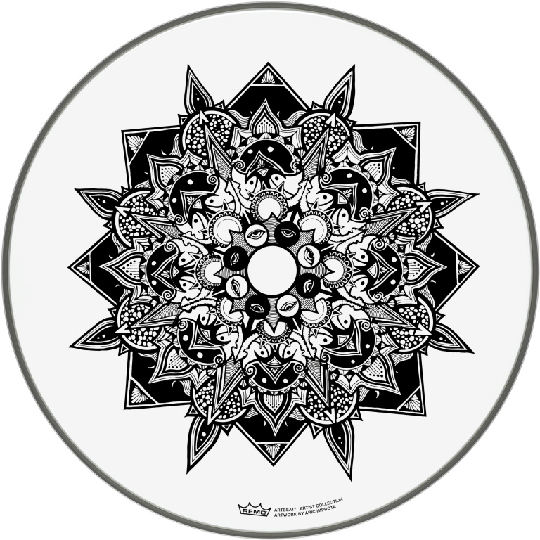 Peau de frappe Artbeat Skyndeep Emperor transparente, 16", Disillusion