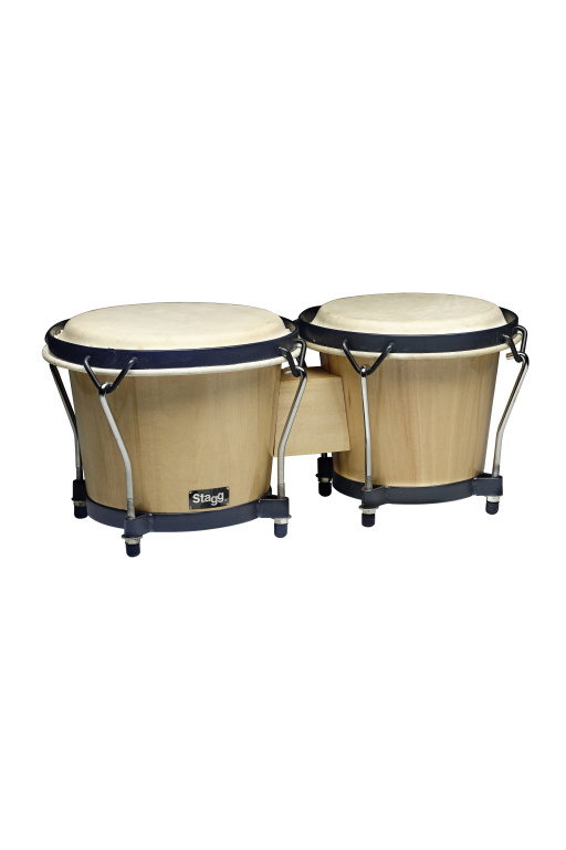 Bongos traditionnels en bois 6" et 7"