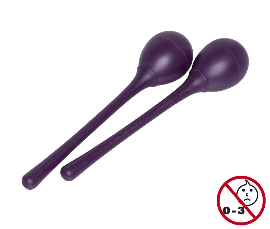 Paire de maracas oeufs en plastique à long manche