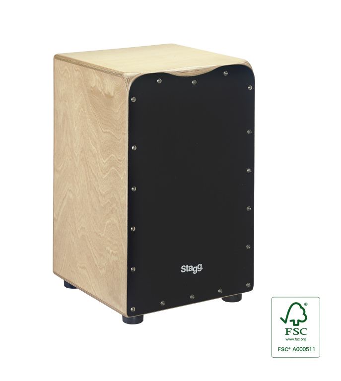 Cajón de taille standard en bouleau avec plaque de frappe noire