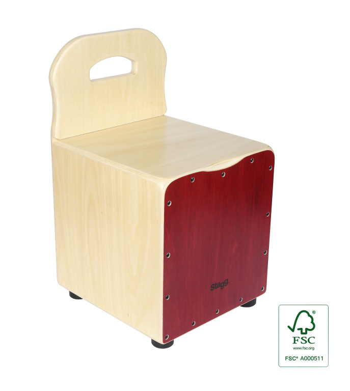 Cajón pour enfant avec dossier EasyGo, en tilleul, plaque de frappe rouge
