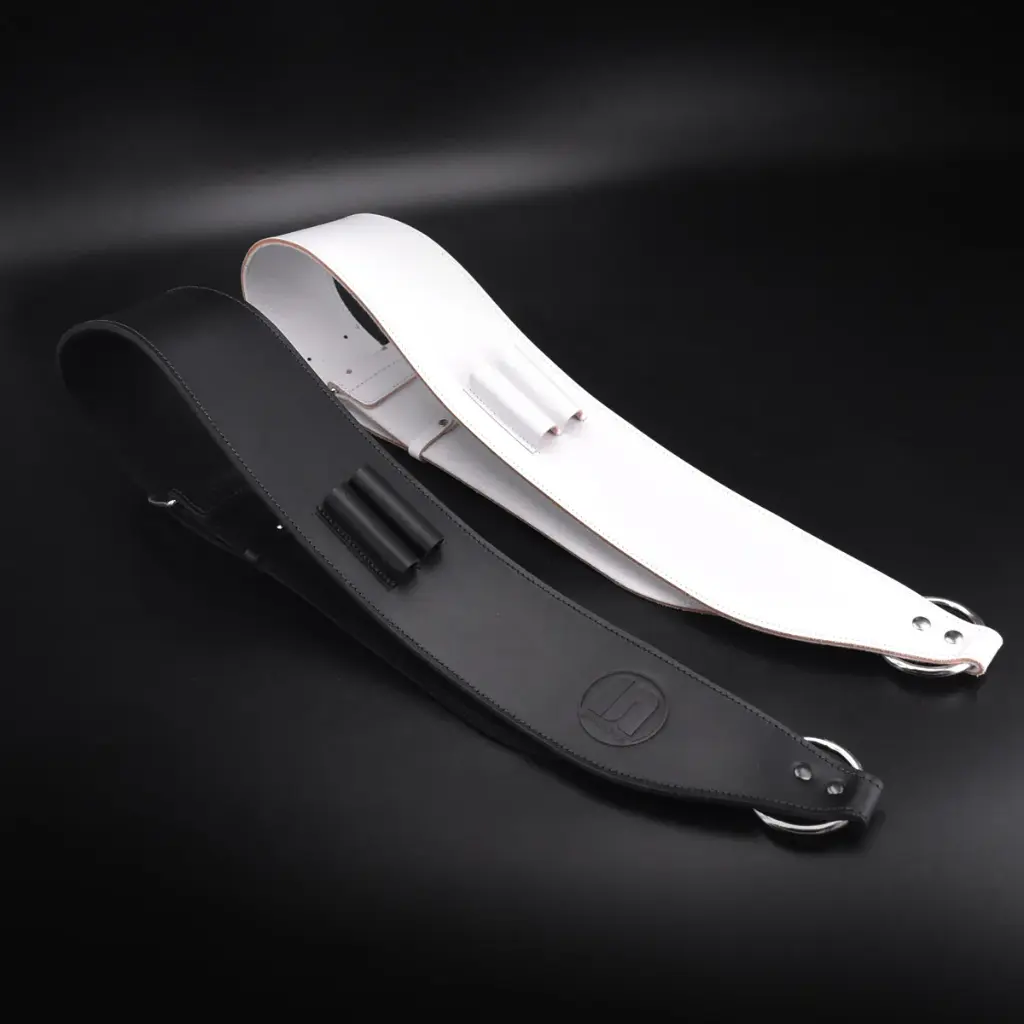 Baudriers Soundrums 4/4 BLANC Cuir avec porte-baguettes cuir