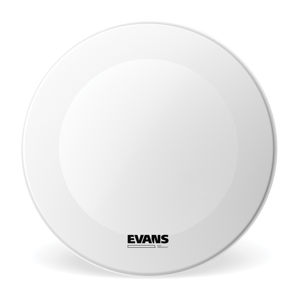 EVANS EQ3 Resonant Coated White Bass Drum Head, No Port, 26 "