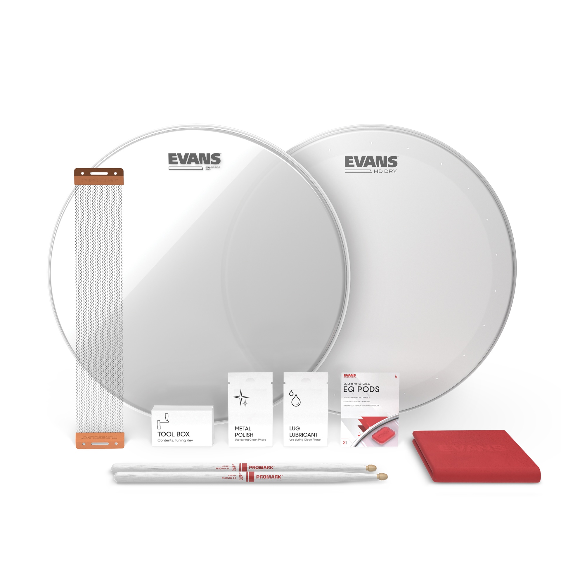 EVANS HD Dry Snare Tune Up Kit, 13 "