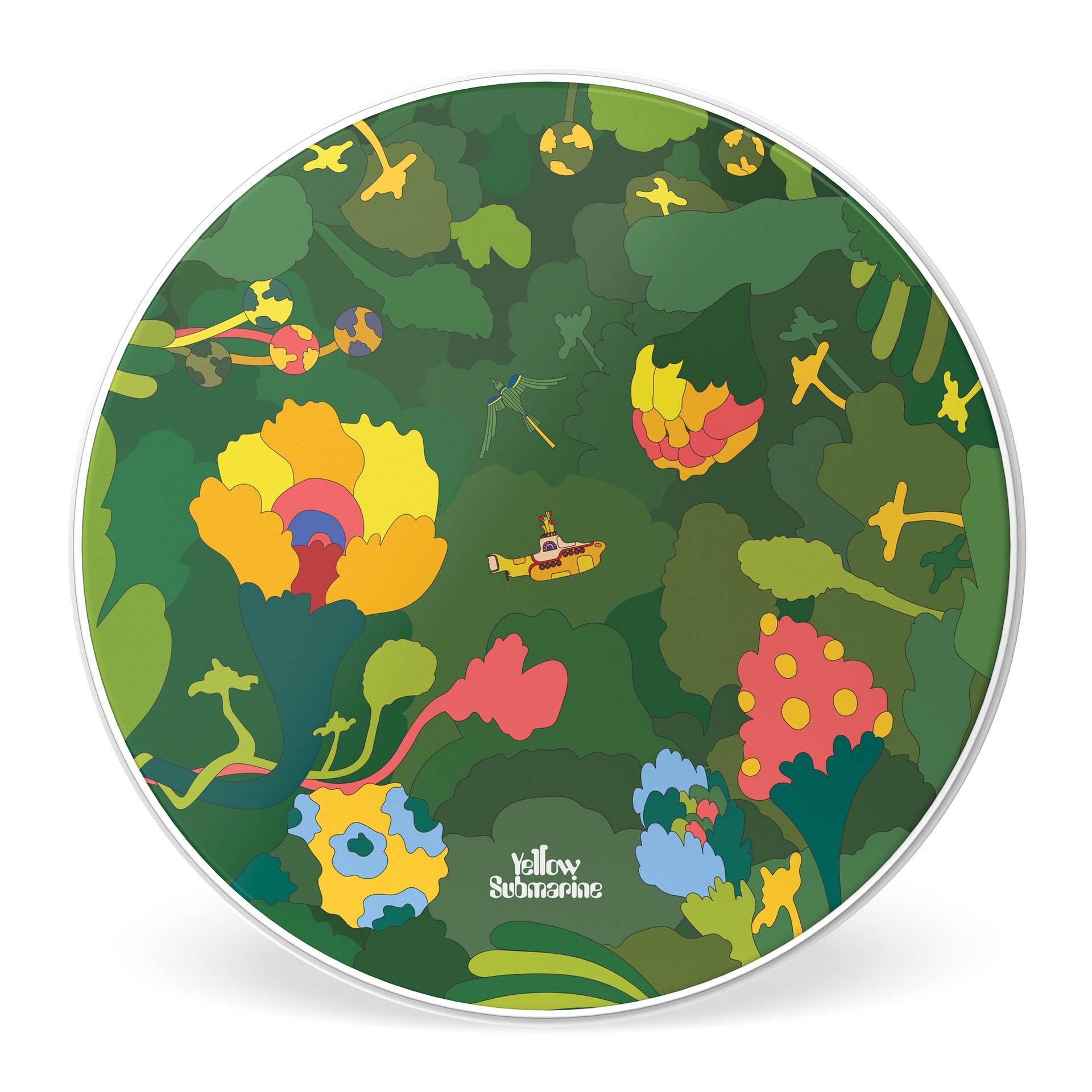 EVANS Yellow Submarine Resonant Bass Drumhead, Pepperland Woods, 22 "