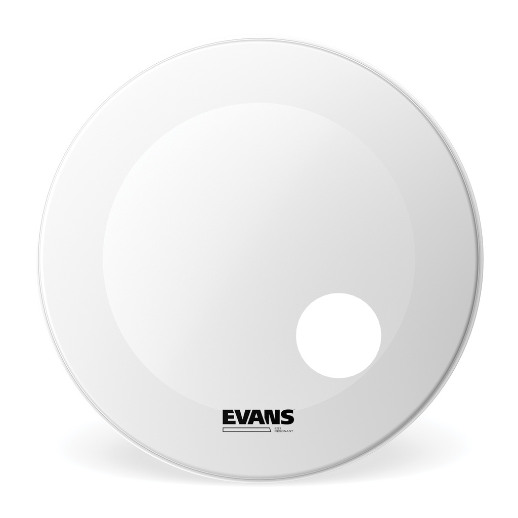 EVANS EQ3 Resonant Coated White Bass Drum Head, 22 "