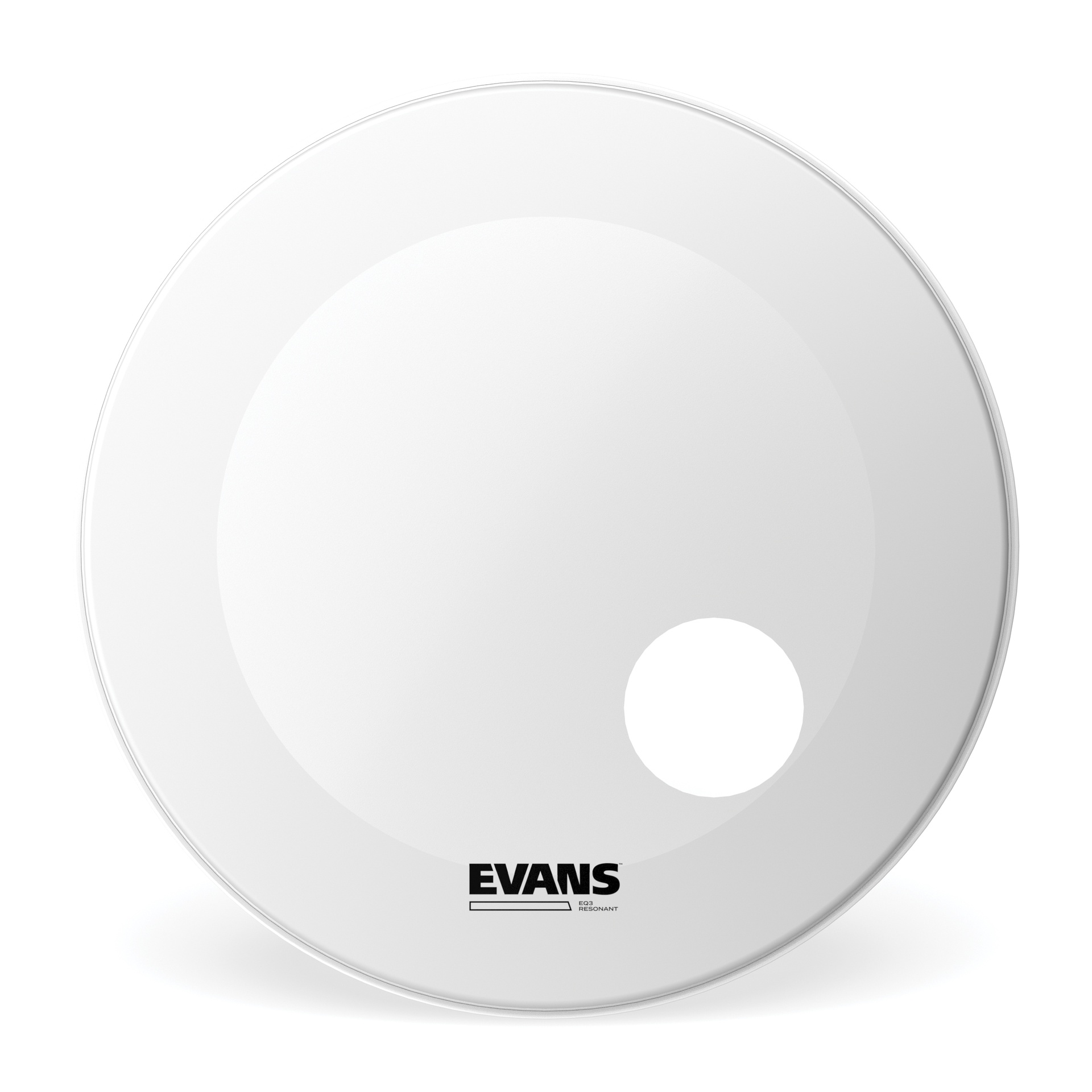 EVANS EQ3 Resonant Coated White Bass Drum Head, 22 "