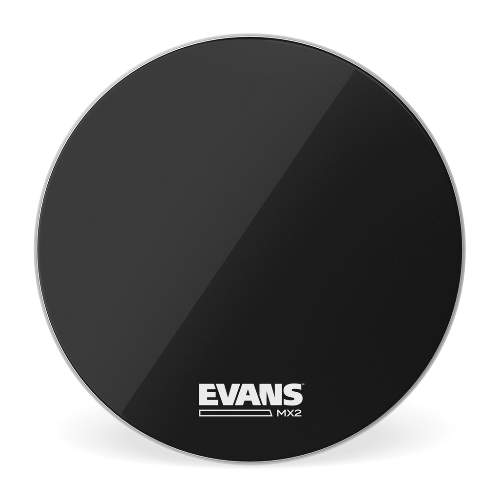 EVANS MX2 Black Marching Bass Drum Head, 24 "