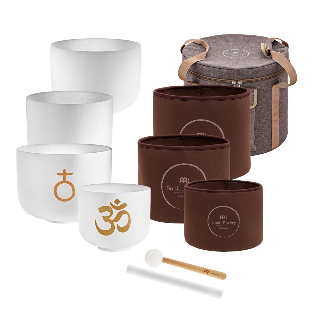 SET 4 SINGING BOWL SONIC ENERGY CRYSTAL