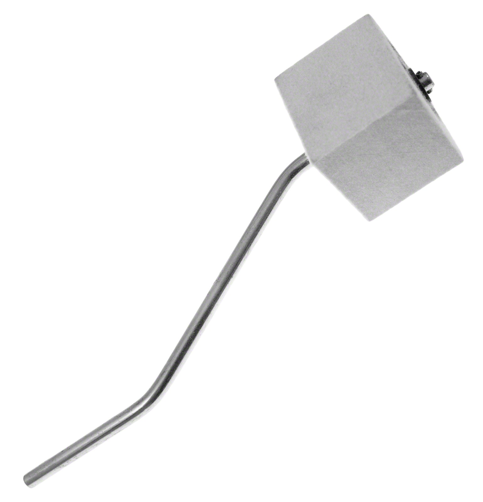 306BS - Batte Pédale GC - Feutre Carré Blanc - Tige Chrome - Courbe Double Pédale