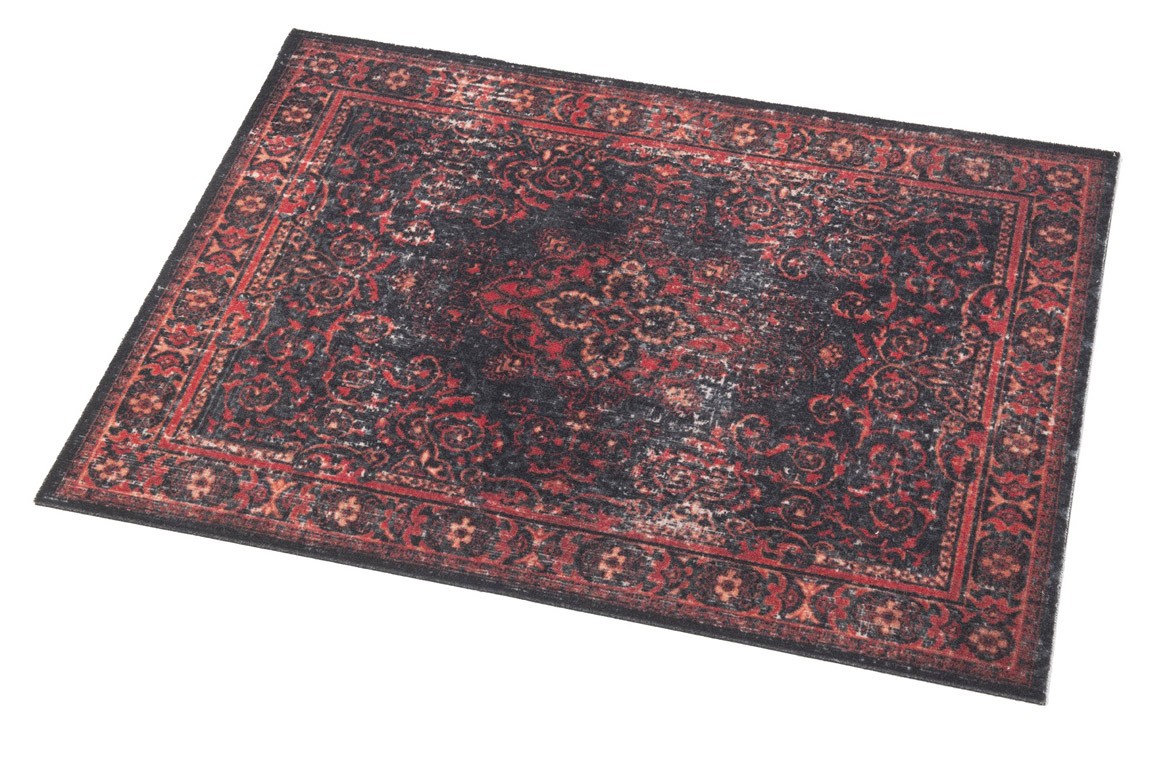VP&A-BLR - Tapis Vintage Persian Club Series 80 x 60cm Antidérapant - Black Red