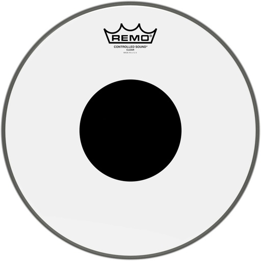 [CS-0312-10] Peau CS Transparente 12" + rond noir, pour Tom/ Caisse claire