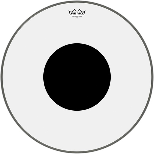 [CS-1322-10] Peau CS Transparente 22" + rond noir, pour Grosse caisse