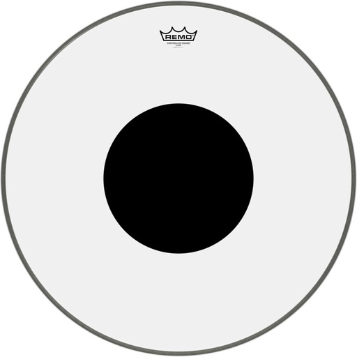 [CS-1324-10] Peau CS Transparente 24" + rond noir, pour Grosse caisse