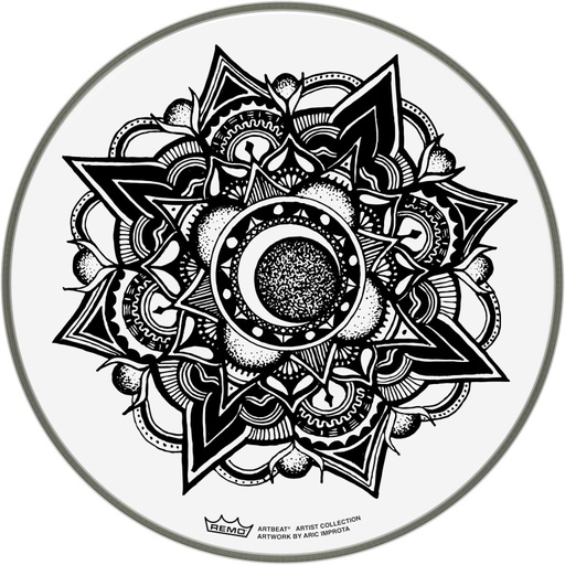 [PE-0014-AB-005] Peau de frappe Artbeat Skyndeep Emperor transparente, 14", Nocturnal Bloom