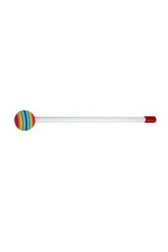 [HK-1224-10] Mailloche Lollipop de 25 cm avec tête de 36 mm en mousse multicolore