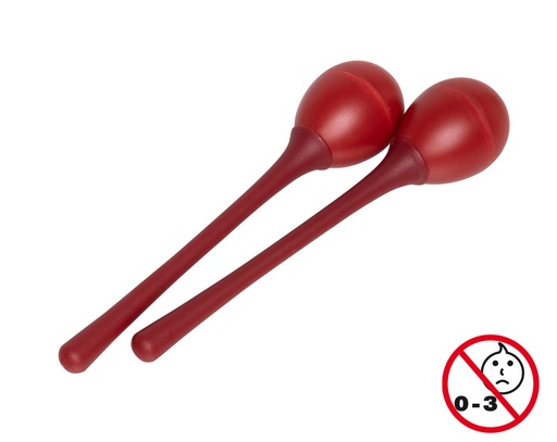 [EGG-MA L/RD] Paire de maracas oeufs en plastique à long manche