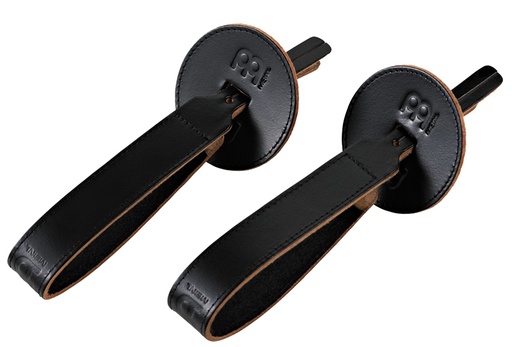 [BR3] PAIRE POIGNEES CUIR CYMB. NOIRE