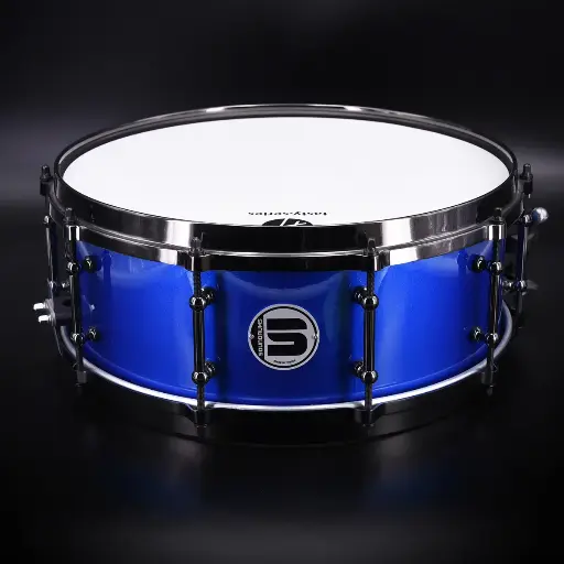 [CCL-TSS-Black/Saphir 14x5,5] Caisse claire Aluminium TSS "Touch Sensitive Sound" 14" x 5.5" Black / Bleu Saphir métallisé