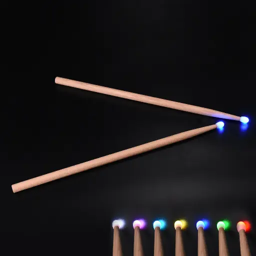 [5A-Lum-Pair] Baguettes de caisse-claire et batterie 5A – LUMINEUSES – 2 baguettes