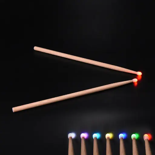 [7A-Lum-Pair] Baguettes de caisse-claire et batterie 7A – LUMINEUSES – 2 baguettes