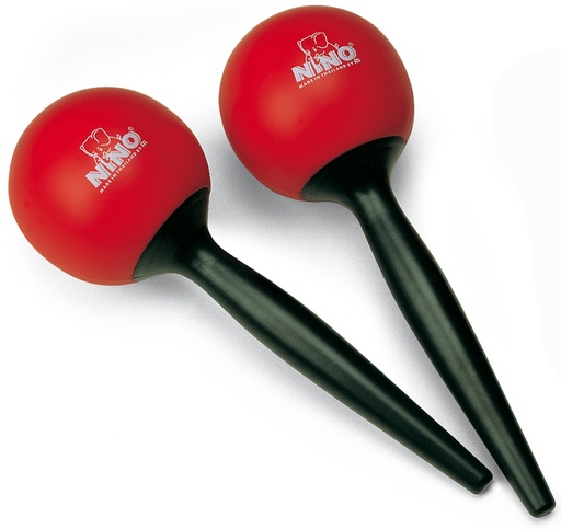 [NINO582R] MARACAS NINO PLASTIQUE RONDS ROUGE