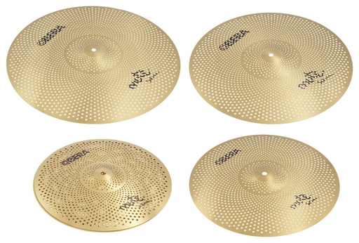 [OBE-MU-SET4-BR] Set 4 Cymbales Silencieuces Mute - 14" 16" 18" 20" - Finition Brass